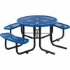 Global Industrial 46" Round Picnic Table, Wheelchair Accessible, Blue