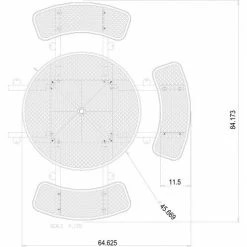 Global Industrial 46" Round Picnic Table, Wheelchair Accessible, Blue -Tables Shop 695290GN 09