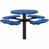 Global Industrial 46" Round In Ground Mount Picnic Table, Expanded Metal, Blue