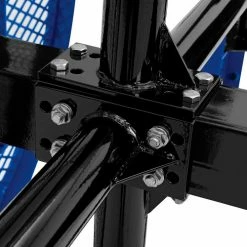 Global Industrial™ 46" Round In Ground Mount Picnic Table, Expanded Metal, Blue -Tables Shop 695292BL 04