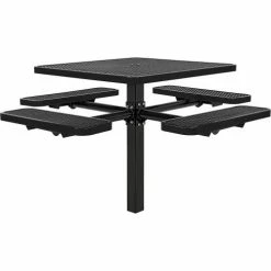 Global Industrial™ 46" Square Picnic Table, In Ground Mount, Expanded Metal, Black