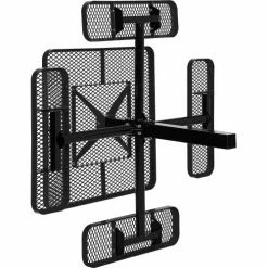 Global Industrial™ 46" Square Picnic Table, In Ground Mount, Expanded Metal, Black -Tables Shop 695293BK 08