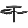 Global Industrial 46" Round Picnic Table, In Ground Mount, ADA Compliant, Black