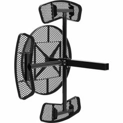 Global Industrial 46" Round Picnic Table, In Ground Mount, ADA Compliant, Black -Tables Shop 695294BK 08