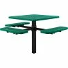 Global Industrial 46" Square Picnic Table, In Ground Mount, ADA Compliant, Green