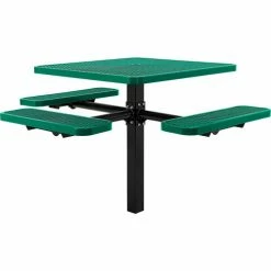 Global Industrial™ 46" Square Picnic Table, In Ground Mount, ADA Compliant, Green