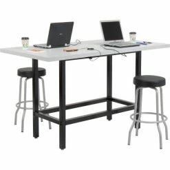 Interion By Global Industrial Interion® Standing Height Table With Power, 72"L x 36"W, Gray -Tables Shop 695431 03