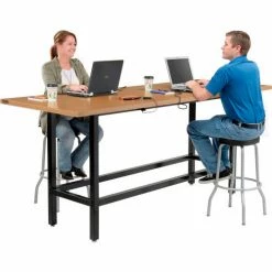 Interion By Global Industrial Interion® Standing Height Table With Power, 96"L x 36"W, Natural