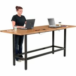 Interion By Global Industrial Interion® Standing Height Table With Power, 96"L x 36"W, Natural -Tables Shop 695432 03