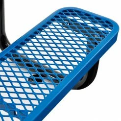Global Industrial™ 4' Rectangular Picnic Table, Expanded Metal, Blue -Tables Shop 695485BL 03