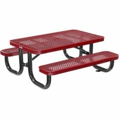 Global Industrial™ 4' Rectangular Kids Picnic Table, Expanded Metal, Red