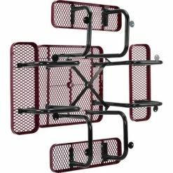 Global Industrial 36" Square Picnic Table, Expanded Metal, Red -Tables Shop 695501RD 07