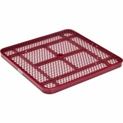 Global Industrial 36" Square Picnic Table, Expanded Metal, Red -Tables Shop 695501RD 08