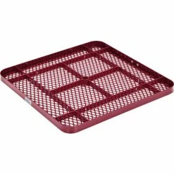 Global Industrial 36" Square Picnic Table, Expanded Metal, Red -Tables Shop 695501RD 09