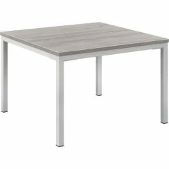 Interion By Global Industrial Interion® Wood End Table with Steel Frame - 24" x 24" - Gray