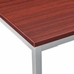 Interion By Global Industrial Interion® Wood End Table with Steel Frame - 24" x 24" - Mahogany -Tables Shop 695754MH 02