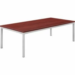 Interion By Global Industrial Interion® Wood Coffee Table with Steel Frame - 48" x 24" - Mahogany