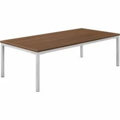 Interion By Global Industrial Interion® Wood Coffee Table with Steel Frame - 48" x 24" - Walnut