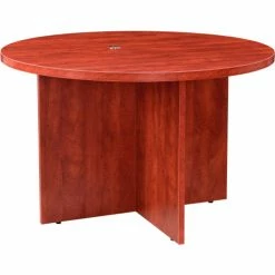 Interion By Global Industrial Interion® 42" Round Conference Table, Cherry