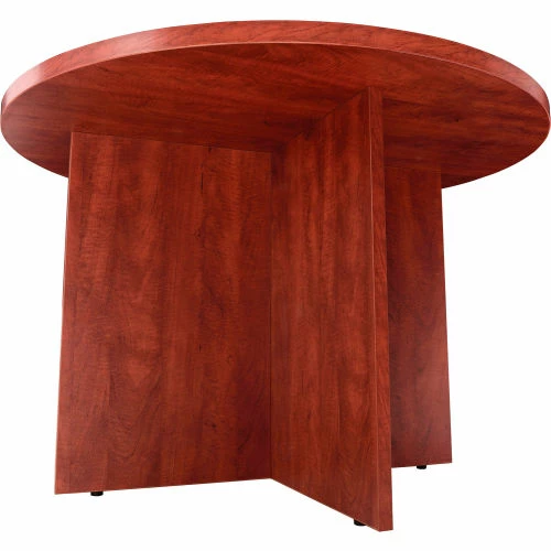 Interion By Global Industrial Interion® 42" Round Conference Table, Cherry 4 Interion By Global Industrial Interion® 42" Round Conference Table, Cherry - Image 4