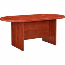 Interion By Global Industrial Interion® Racetrack Conference Table, 6'L, Cherry