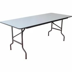 Interion By Global Industrial Interion® Folding Wood Table, 60"W x 30"L, Gray