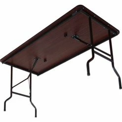 Interion By Global Industrial Interion&reg; Folding Wood Table, 60"W x 30"L, Mahogany -Tables Shop 695829MH 04
