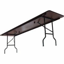 Interion By Global Industrial Interion&reg; Folding Wood Table, 96"W x 30"L, Mahogany -Tables Shop 695831MH 04