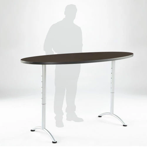 Iceberg Enterprises Iceberg ARC Adjustable Height Conference Table - 36" x 72" Oval - Walnut 2 Iceberg Enterprises Iceberg ARC Adjustable Height Conference Table - 36" x 72" Oval - Walnut - Image 2