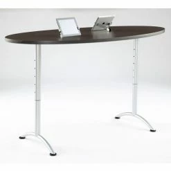 Iceberg Enterprises Iceberg ARC Adjustable Height Conference Table - 36" x 72" Oval - Walnut 7 Iceberg Enterprises Iceberg ARC Adjustable Height Conference Table - 36" x 72" Oval - Walnut -Tables Shop 69624 3