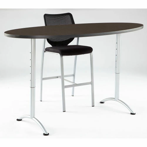 Iceberg Enterprises Iceberg ARC Adjustable Height Conference Table - 36" x 72" Oval - Walnut 4 Iceberg Enterprises Iceberg ARC Adjustable Height Conference Table - 36" x 72" Oval - Walnut - Image 4