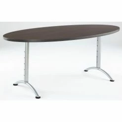 Iceberg Enterprises Iceberg ARC Adjustable Height Conference Table - 36" x 72" Oval - Gray Walnut