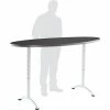 Iceberg Enterprises Iceberg ARC Adjustable Height Conference Table - 36" x 72" Oval - Graphite