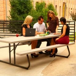 Lifetime® 8' Folding Picnic Table, Putty -Tables Shop 80123 8 highres