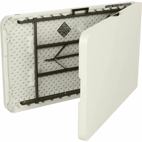Lifetime® Portable Fold-in-Half Plastic Table, 30" x 96", Almond 3 Lifetime® Portable Fold-in-Half Plastic Table, 30" x 96", Almond - Image 3