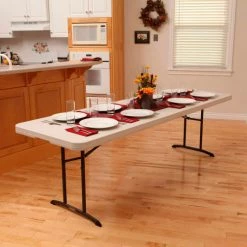 Lifetime® Portable Fold-in-Half Plastic Table, 30" x 96", Almond 16 Lifetime® Portable Fold-in-Half Plastic Table, 30" x 96", Almond -Tables Shop 80175 table 05