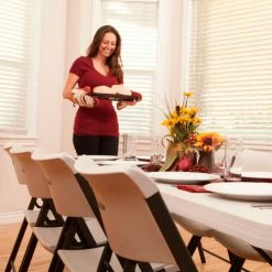 Lifetime® Portable Fold-in-Half Plastic Table, 30" x 96", Almond 20 Lifetime® Portable Fold-in-Half Plastic Table, 30" x 96", Almond -Tables Shop 80175 table 09