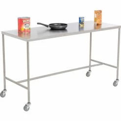 Aero Manufacturing AERO Stainless Steel Instrument Table with H-Brace, 33"L x 18"W x 34"H -Tables Shop 987218 02