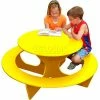 Polly Products Round Activity Picnic Table, Yellow Top/Yellow Frame