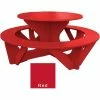 Polly Products Round Activity Picnic Table, Red Top/Red Frame