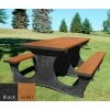 Polly Products Easy Access 6' Picnic Table, Cedar Top/Black Frame