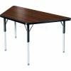 Allied Plastics ADA Activity Table - Trapezoid - 24" X 24" X 48" - Adj. Height - Walnut