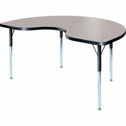 Allied Plastics Activity Table - Kidney - 48" x 72", Standard Adj. Height, Gray Nebula