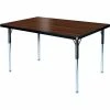 Allied Plastics Activity Table - Rectangle - 36" X 72", Juvenile Adj. Height, Walnut