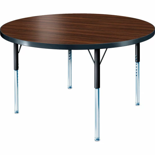 Allied Plastics Activity Table - Round - 60" Diameter, Juvenile Adj. Height, Walnut 4 Allied Plastics Activity Table - Round - 60" Diameter, Juvenile Adj. Height, Walnut - Image 4