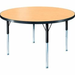 Allied Plastics Activity Table - Round - 60" Diameter, Standard Adj. Height, Fusion Maple -Tables Shop B437564