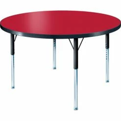Allied Plastics Activity Table - Round - 42" Diameter, Standard Adj. Height, Red