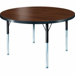 Allied Plastics Activity Table - Round - 36" Diameter, Standard Adj. Height, Walnut