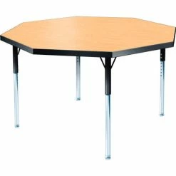 Allied Plastics Activity Table - Octagon - 48" Diameter, Standard Adj. Height, Fusion Maple