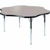 Allied Plastics Activity Table - Flower - 60" Diameter, Standard Adj. Height, Gray Nebula
